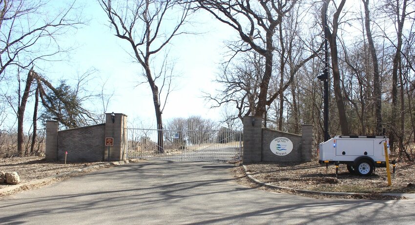 The gate at Mississippi Dunes was closed as tree clearing work began Wednesday March 20, a camera monitoring traffic in the area.