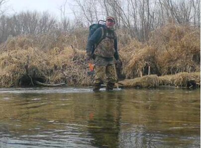I strapped on my waders to give otter and beaver trapping a try this winter.