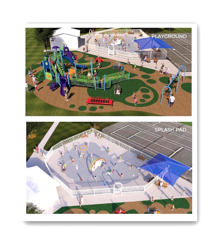 The new playground and splashpad will be built next to the tennis courts in Chapman Park with USA made products from Commercial Recreation Specialists.