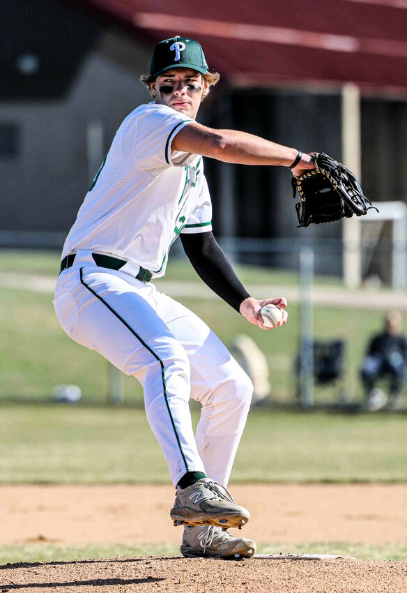 823A2366 &ndash; Park pitcher Adam Tait threw a two-hit shutout in six innings of work against Mounds View Friday.