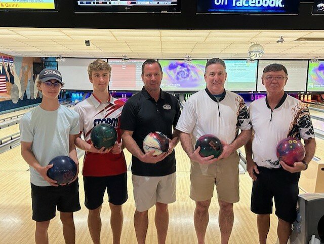 The Dado family are River Falls' natives, and they have three generations of men who have all bowled 300's in the past three years. From left: Nolen, Brennen, Eric, Brian, and Mike.