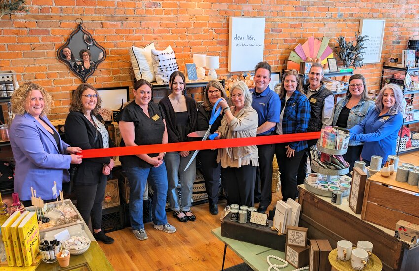 The Hastings Area Chamber of Commerce &amp; Tourism Bureau held ribbon cutting ceremonies at Crimson &amp; Clover (left) and Dr Youngren Art Studio. The businesses are located at 201 E. Second St.
