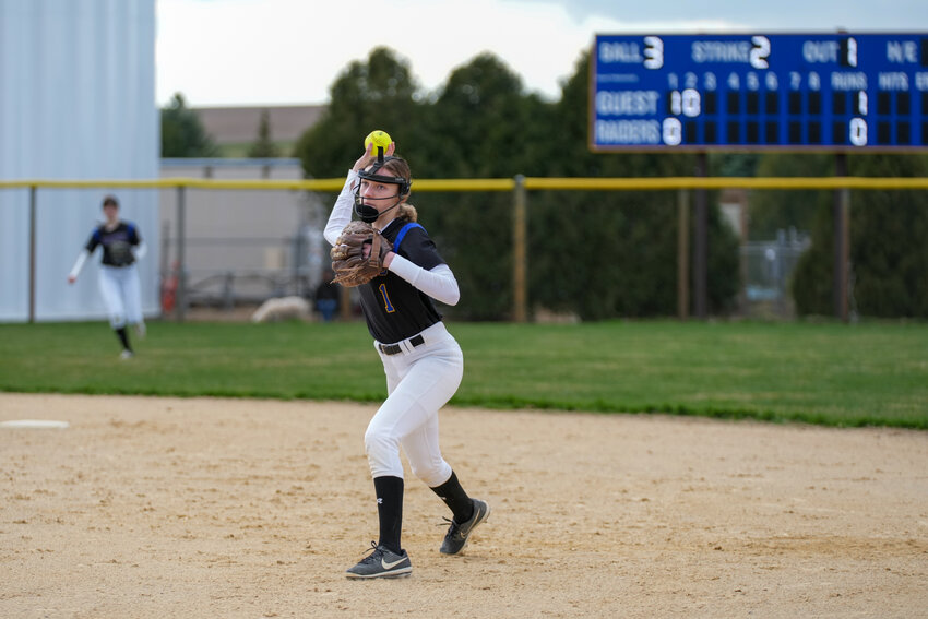 Lauren Meyer gave Sienna McCoy a mid-season break behind the plate catching the Raiders ace Haley Strain for the game against So. St. Paul.