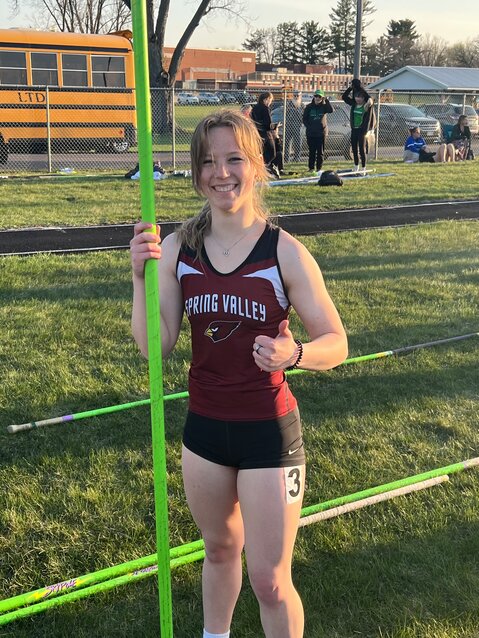 Abby Biggs is Spring Valley's first pole vaulter in school history and continues to create that legacy by going after her own record setting performance in Boyceville.