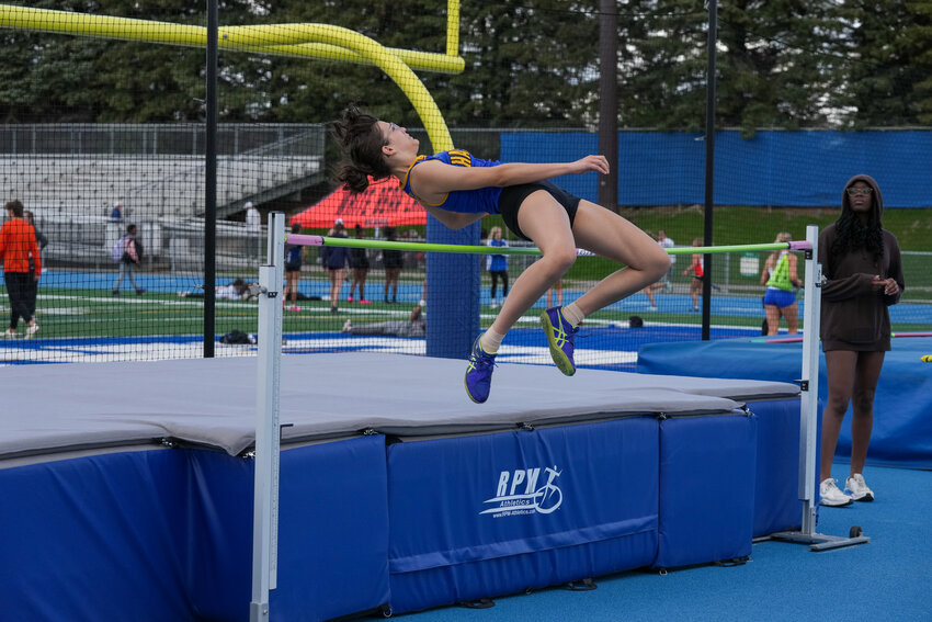High jumper Jo Bauer finished 10th for the girls with a height of four feet, eight inches.