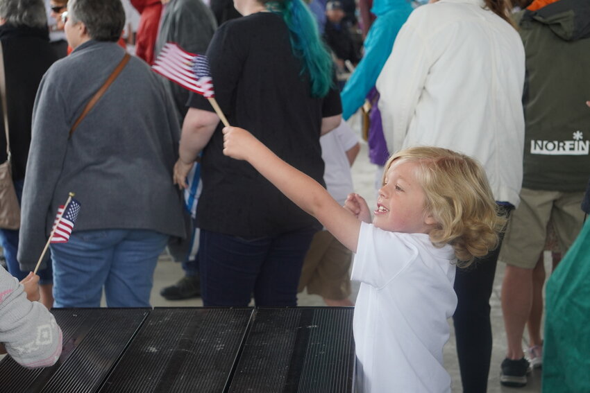 American flags were waving at the patriotic Memorial Day Program sponsored by the Nelson-Lucking American Legion Post 47 and the Lyle Russell Veterans of Foreign Wars Post 120, as well as their Ladies Auxiliaries, Monday Morning at Levee Park in Hastings.