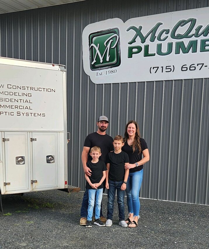 Ryan McQuillan, his wife Sarah, and their two sons, Grant and Liam proudly stand behind their company and its values at their new location at 812 E. Ingersoll St. in Boyd. In their free time the McQuillan family enjoys attending sporting events, especially Wisconsin Badger Basketball games.