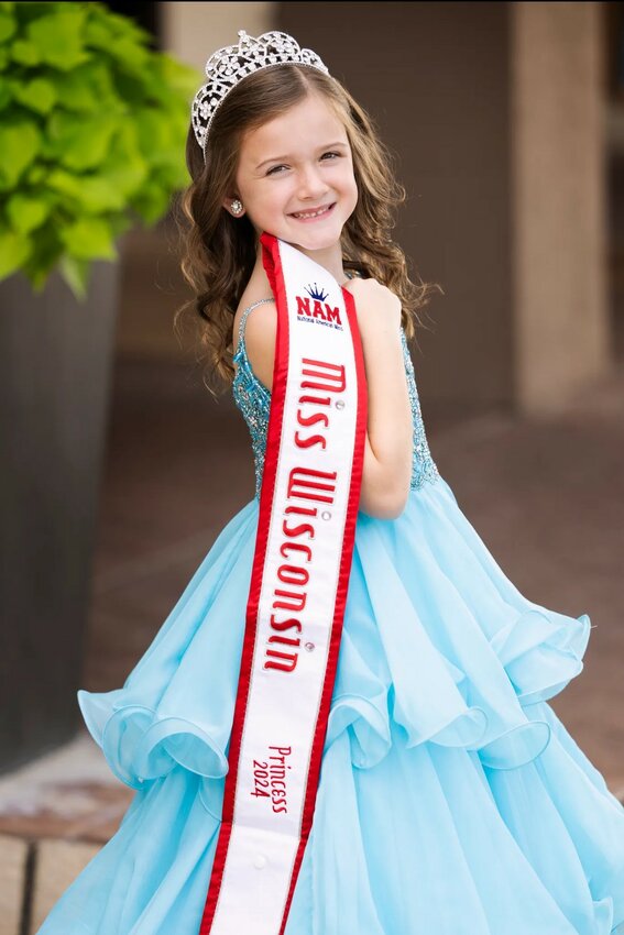 Ellsworth second-grader Georgia Jones was crowned National American Miss Wisconsin Princess in August. Next she is on to the national competition in November.