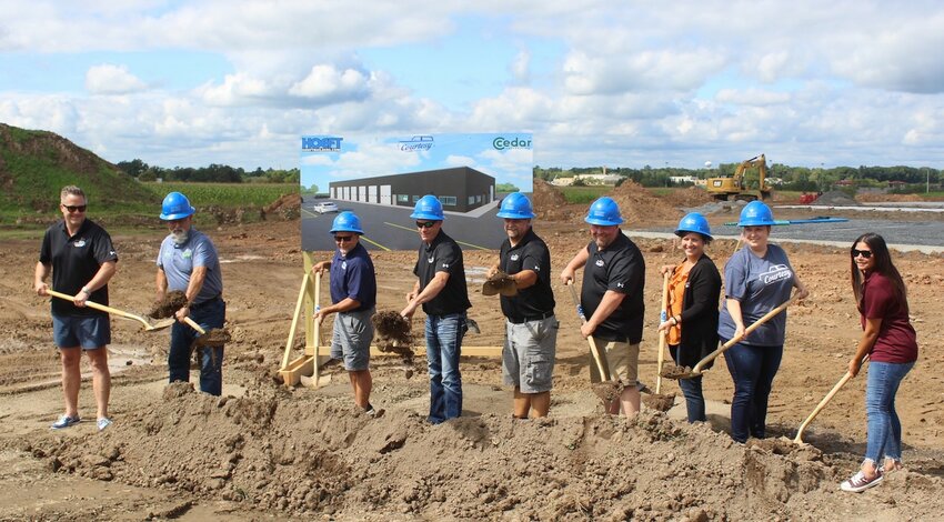 Ground breaking from left to right: David Kluth, Jon Quinnell, Scott Eisold, Travis Tieman, bob Thidemann, Dan Schultze, Heather Williams, Courtney Richardson