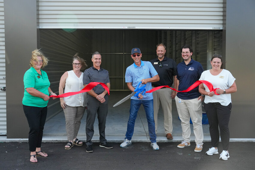 Hastings Area Chamber of Commerce Ambassadors and City of Hastings staff joined Chad Smurawa of Simply Secure Storage for their ribbon cutting at their new MEGA storage facility at 2489 Spiral Blvd. The storage facility features large storage spaces that will fit even some of the largest RVs. Pictured (from left) are Abby Meyers, Jessica Dodge, Todd Seeman, Chad Smurawa, Jeff Carter, Alex Menke and Kelly Carter.