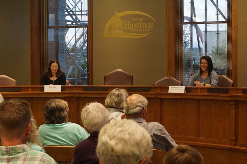 Mya Beck and Wendi Shilts-Johnson discussed their visions for the role of City Councilor for Ward 2.