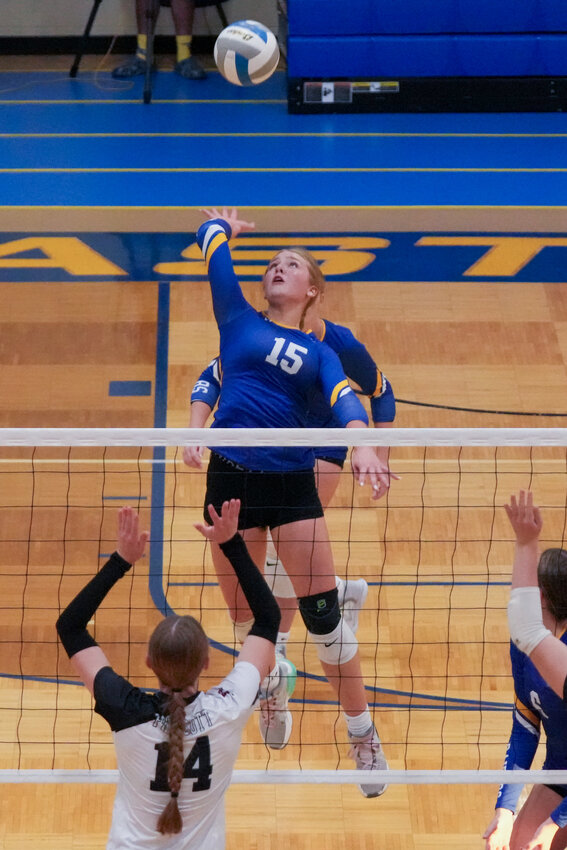 Both Norah Thome (left) and Haley Strain (right) had excellent performances against Tartan in the Raiders 3-0 domination of a conference opponent.