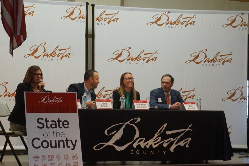 Dakota County invited a political panel consisting of moderator Amber Backhaus and panelists Dan Dwight, Elizabeth Emerson, and John Reich who spoke to races across the state and beyond.