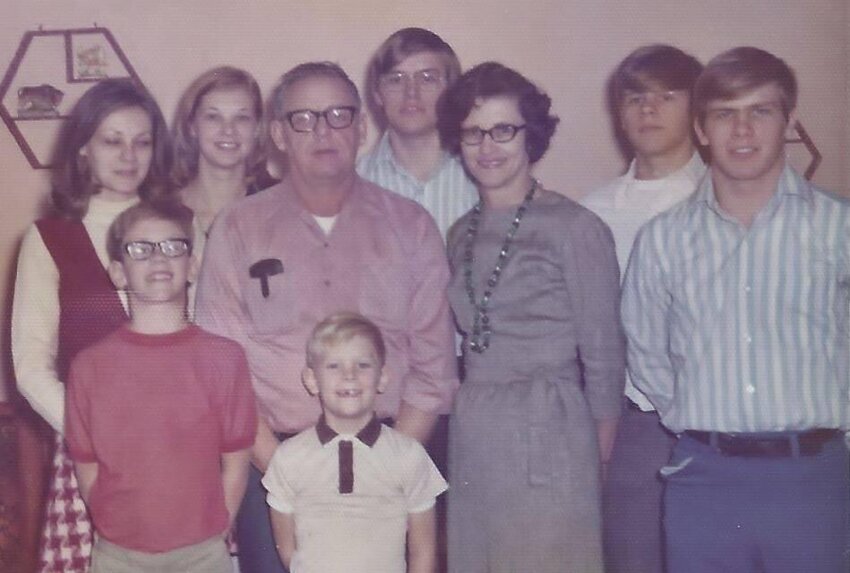 A family portrait of the Calvin and Dolores Cornwell family from the 1970s.