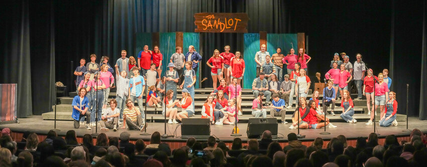 Riverside waits to start their show &ldquo;The Sandlot&rdquo; before a packed house at Hastings High School for their 2025 Preview Show.