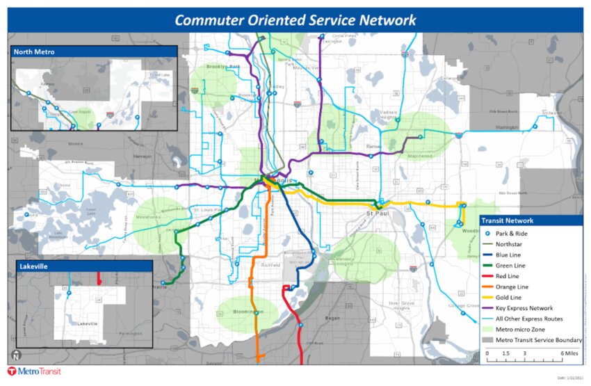 The Gold Line will connect to South Washington County, intersecting with the Green Purple, Orange, and Blue Lines.