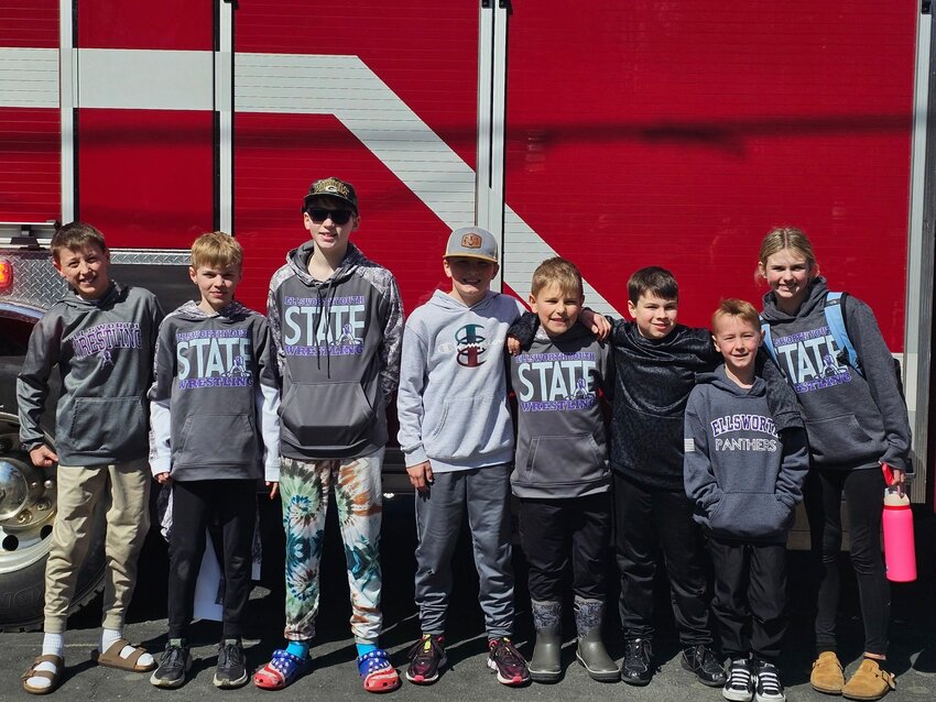 Eight youth wrestlers were treated to a fire truck sendoff on Thursday, March 27 as they headed to the Wisconsin Wrestling Federation Kids Folkstyle State Championships in Madison.