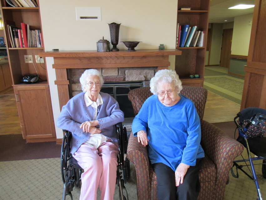 Sylva Anderson (left) and Betty Larson (right) both turned 101 in February, and the two have been long-time friends.