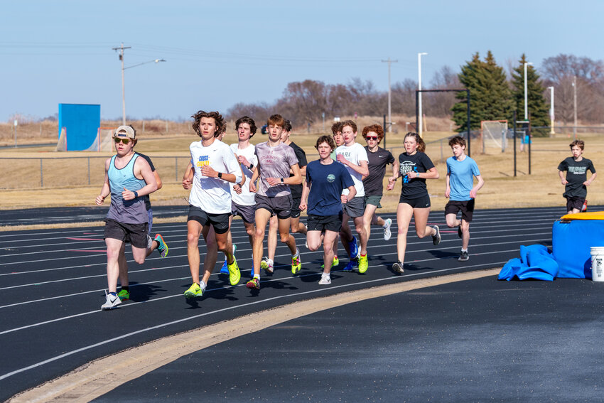 Spring sports are officially in full swing, and the Raiders Track and Field team was the first team to get outdoors for their time trials. Park of Cottage Grove joined in the fun on a beautiful Thursday afternoon. The mile run was the first event of the day with both boys and girls running together.