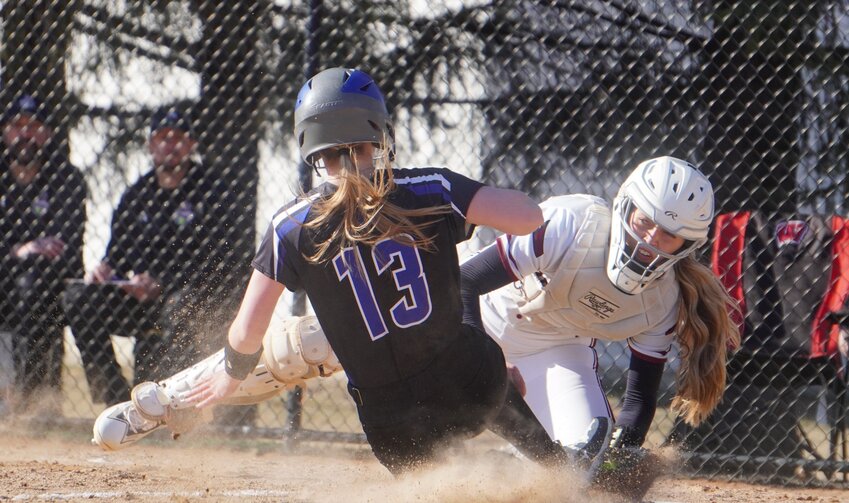 Cardinal senior Rory Zuehlsdorf said of Leah French, "It's crazy how good her swing is." Photo