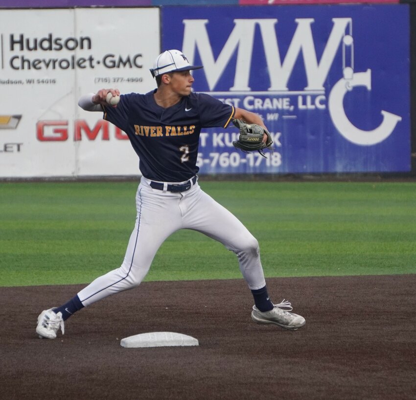 Chase Rudolph turns a double play in the top of the third inning against Wisconsin Rapids last Tuesday. The Wildcats advanced to the WIAA second round with a 2-1 win.
