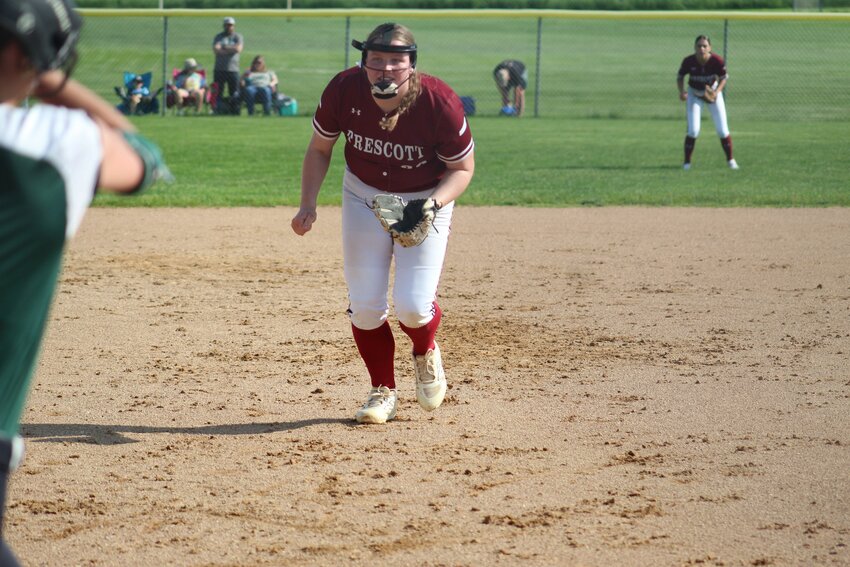 Sophomore Grace Ptacek takes a cut at Sectionals on June 4.