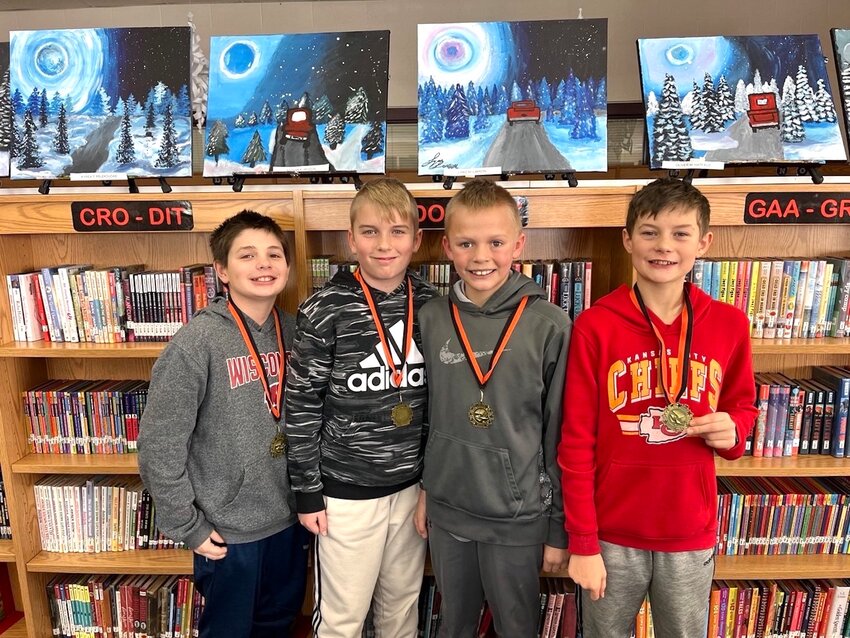 Fourth Grade Winners. Shown from left are Brea LaMarche, Cora Lilla, Lydia Ogle and Kylee Tomkowiak.