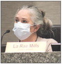 Former City Council member LaRae Mills set the standard for adherence to CDC health guidelines at a recent City Council meeting.Photo by Joseph Back