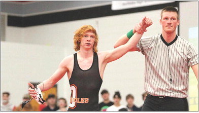 Breckin Burzynski punched his ticket to state with a third place finish at Amery Saturday, Feb,. 18, winning the third place match by decision (5 - 0) over Derek Zschernitz of Neillsville/Greenwood/