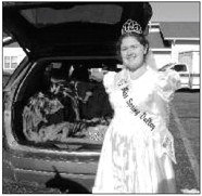 Miss Spring Valley Danielle Nyhus wore a spooky bride costume while handing out candy to ghouls and goblins at the Spring Valley Health Care Center Trunk or Treat on Saturday, Oct. 30.