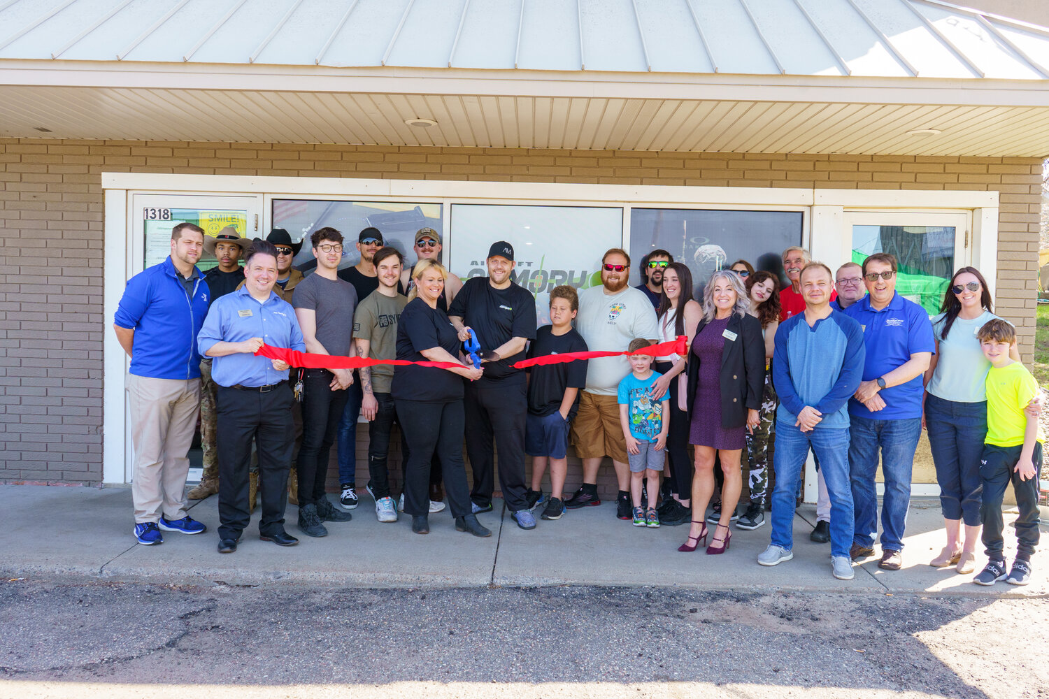 The grand opening celebration and ribbon cutting for Airsoft Armory was a smashing success as shown here from the large turnout in front of their store at 1318 Vermillion Street in Hastings.
