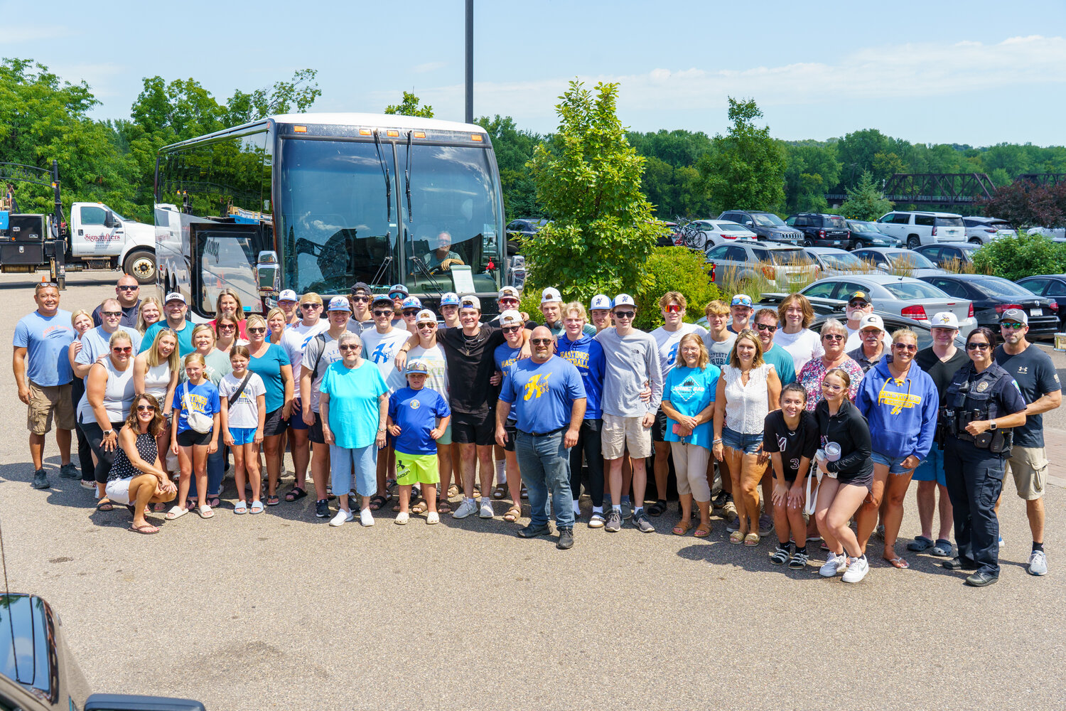 The Raiders were sent off in style on Wednesday in a coach bus from Minnesota Coaches. The team was escorted out of town by members of the Hastings Police, Fire and EMS as well as two officers from Eagan and Burnsville Police Departments who are parents of a player.