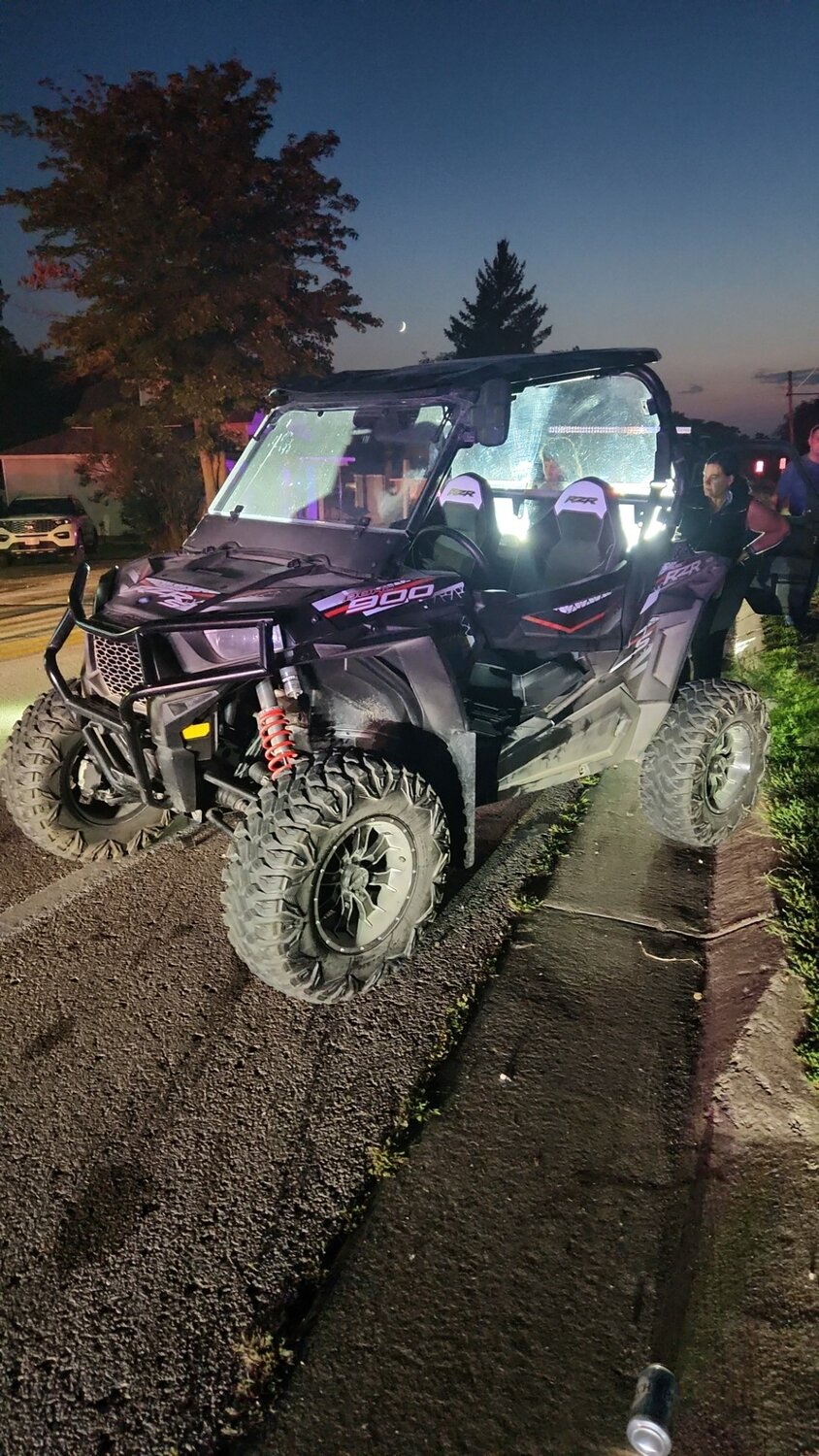 A 25-year-old Hammond man was transported by Life Link Helicopter Saturday after this UTV crashed in the town of Trimbelle.