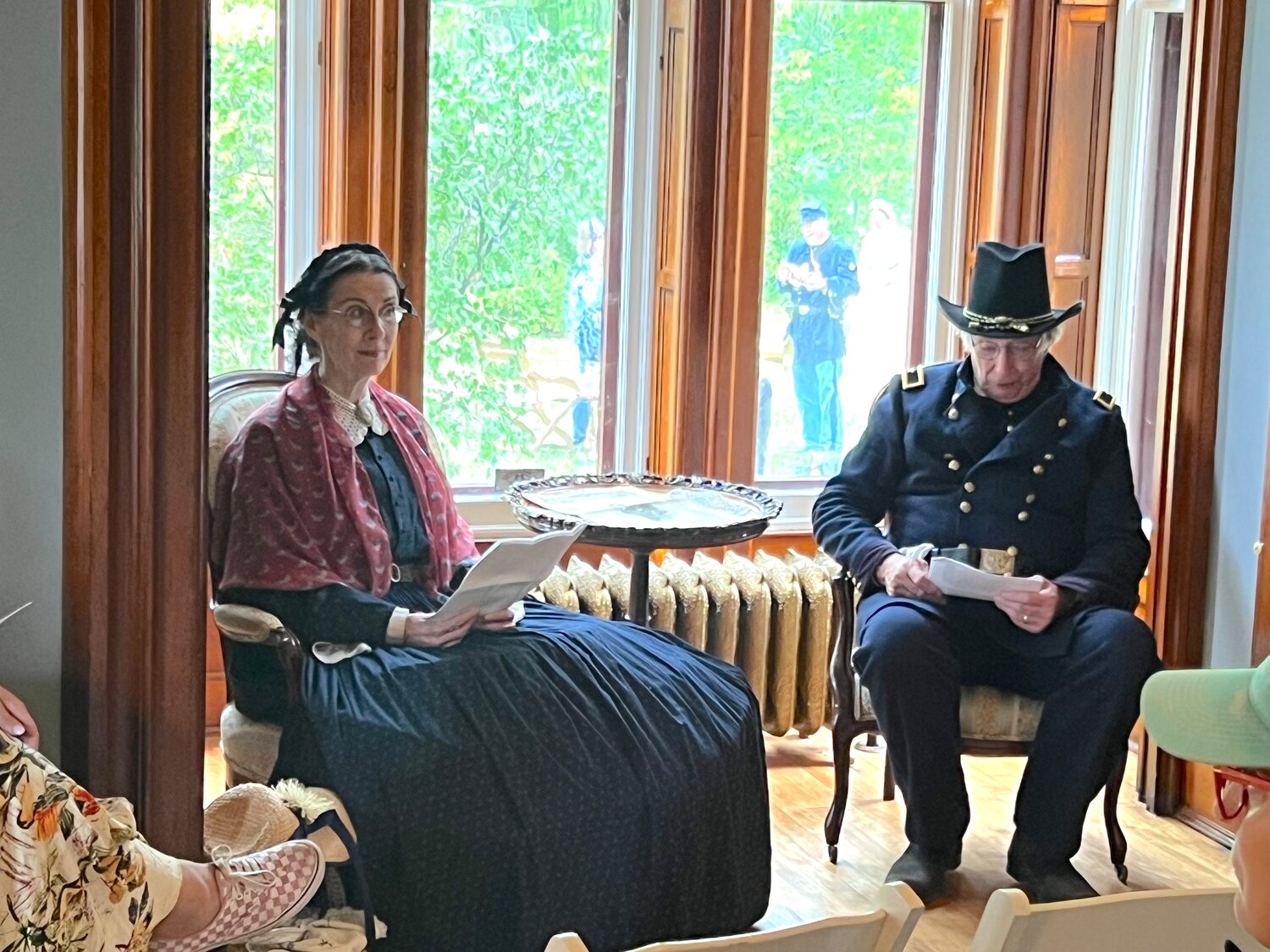 Letters from 1862, with Susan Hynes and Jeff Reiswig were one of the many highlights of the Civil War Weekend at the LeDuc Historic Estate in Hastings. The event was held Saturday and Sunday on the grounds of the estate and featured many interesting historic events and activities. Hynes and Reiswig read actual letters exchanged by William and Mary LeDuc when he was away enlisted, working his way from Captain to Brevet Brigadier General. The letters detailed construction of the LeDuc Estate, which was expected to cost $6,000 to construct in the 1860s and came in with a final price tag of about $30,000.