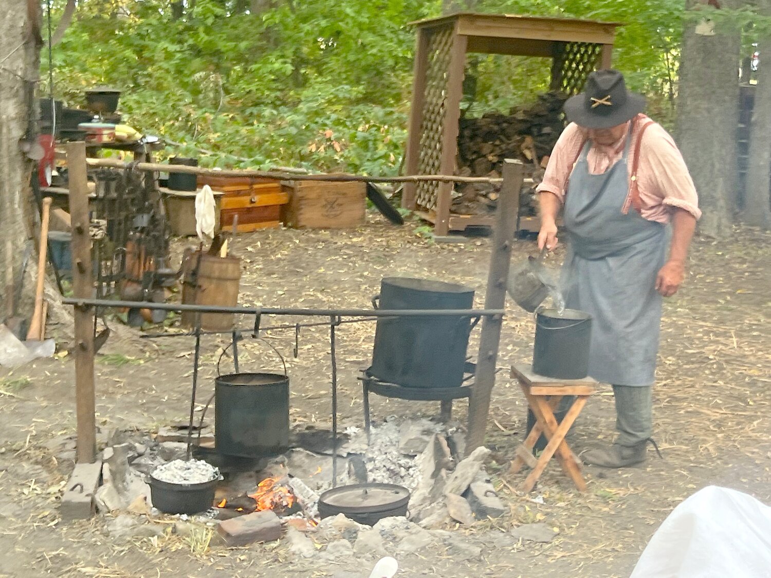 Spencer Johnson tended his kitchen as he prepared lunch on Sunday at the Civil War Weekend.