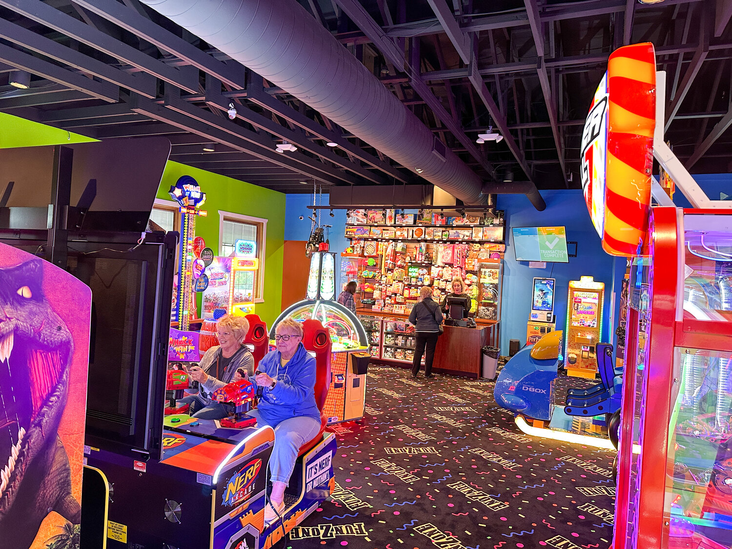 The FunZone has a lot of action packed in a small space. The space is laid out well to not feel cramped, it is bright and there are ample opportunities to earn tickets for prizes in fun ways.