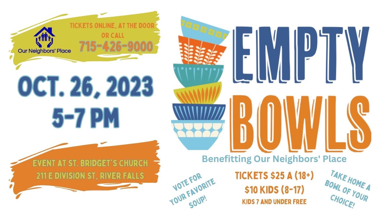 SAVE THE DATE! Empty Bowls is - Amherst Survival Center