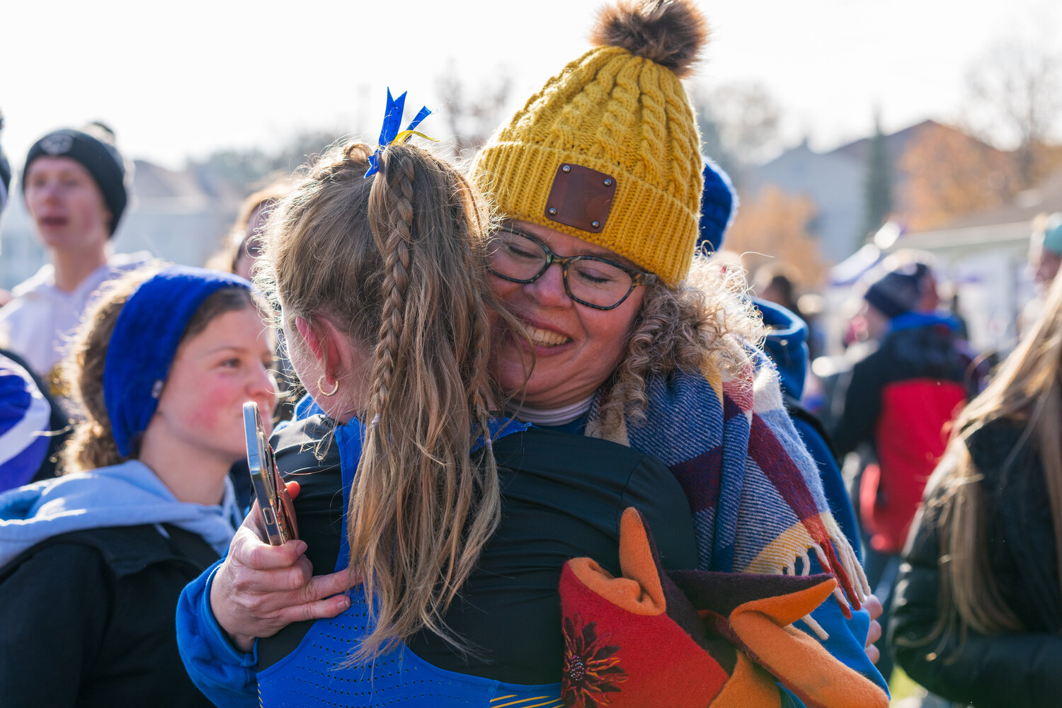Linnea’s mom, Lizbet, is her biggest fan. You can see her running the course to get to as many cheering points for her daughter as she can. She is always there at the finish line for a supportive and congratulatory hug at the end of each race. She has the same proud smile too.