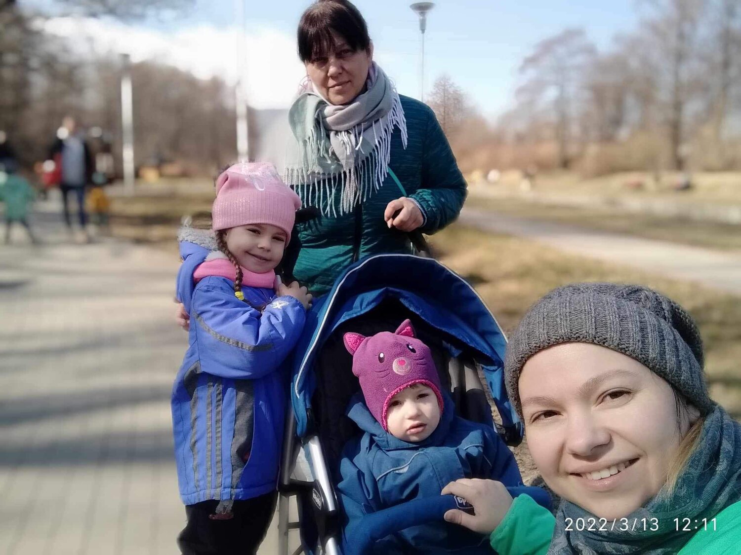 Valentyna Benson spent several weeks in Poland with her daughter, Katja, and two granddaughters after fleeing Ukraine. The men in their family stayed behind to defend their country against the Russians.
