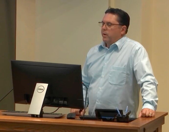 Dave Strohfus of Denmark Township explained the benefits of having perennial crops on land the city leases out in its industrial park at the Hastings City Council meeting Monday, Nov. 6.