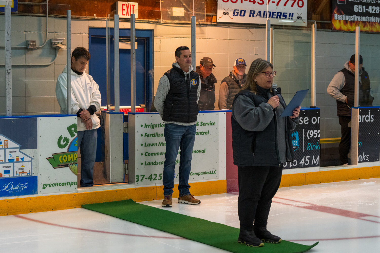 Mayor Mary read a proclamation declaring November 11, 2023 as Girls Hockey Day Hastings.