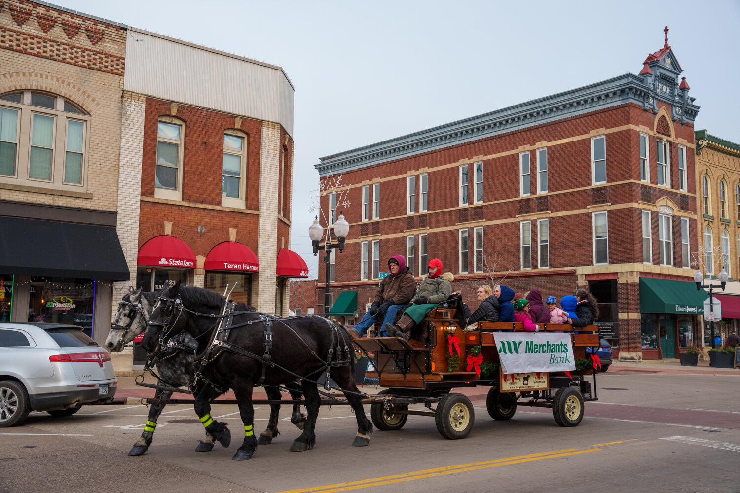 The Holiday Hoopla annual horse trolly ride gave countless residents a quick ride through downtown Hastings.
