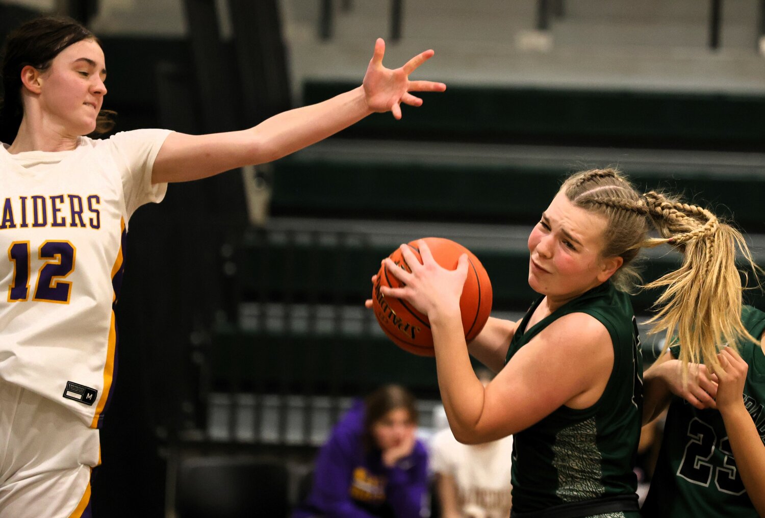 Park’s Olivia Czarnota pulls down a rebound early in the second half.