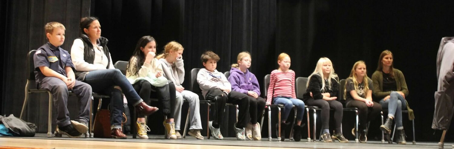 Mrs. Foy’s fourth grade class from St. Joseph Parish School were the guests of honor at the Tomahawk Circle performance Saturday, Feb. 3.