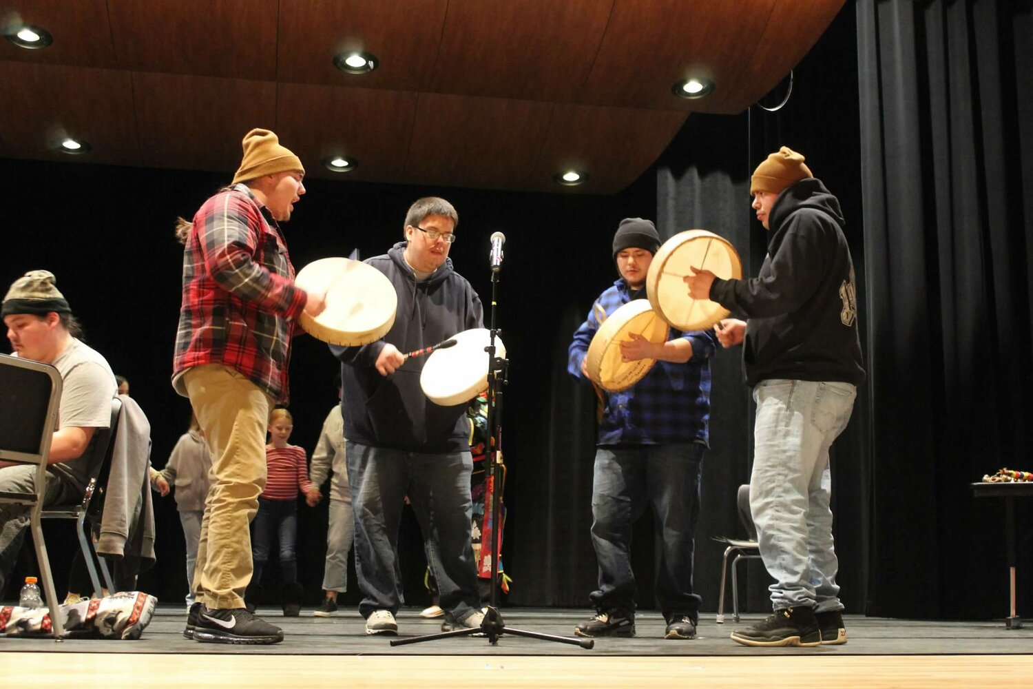 The Ojibwe Drumming and Singing Group Tomahawk Circle performance at Prescott High School Feb. 3 was made possible by grants from the Prescott Foundation, St. Croix Valley Foundation, and the Building an All Inclusive Community Group (BAIC).