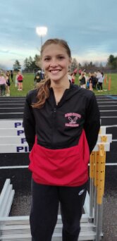 Kendall Weiler broke the school record in the 300m hurdles.