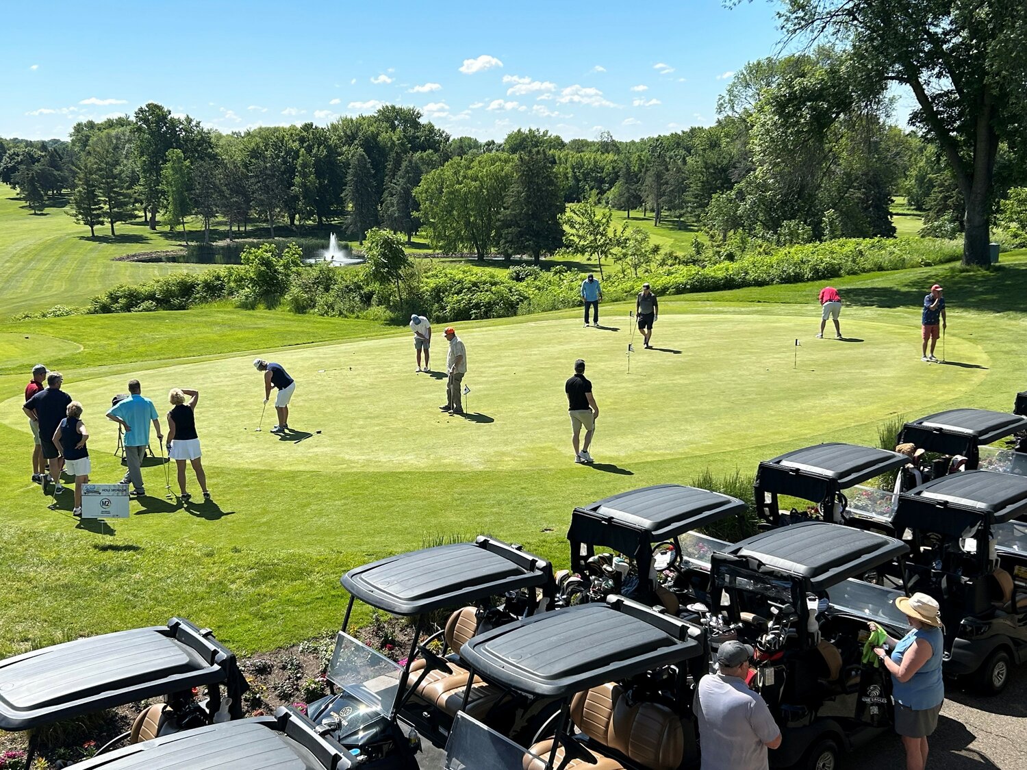 Golfers took part in a putting contest before heading out for a day on the link at Hastings Golf Course.