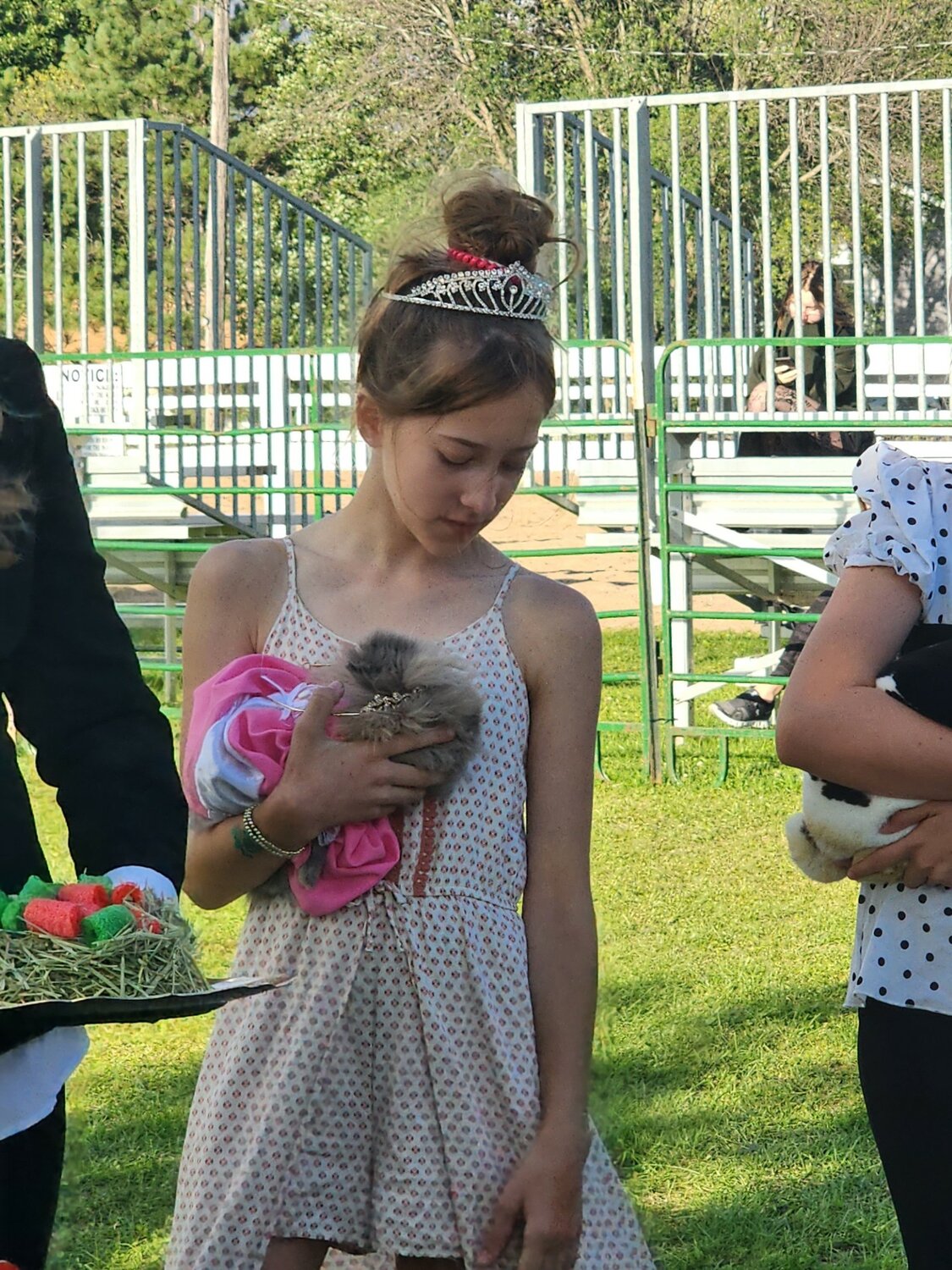 Grace Turvaville, who celebrated her birthday during the fair, entered her bunny Peanut in the rabbit costume contest. Turvaville is a member of the Busy Fingers 4-H Club.