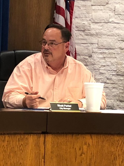City Manager Rhett Parker updates City Council on plans for the July 4 celebration at the park.