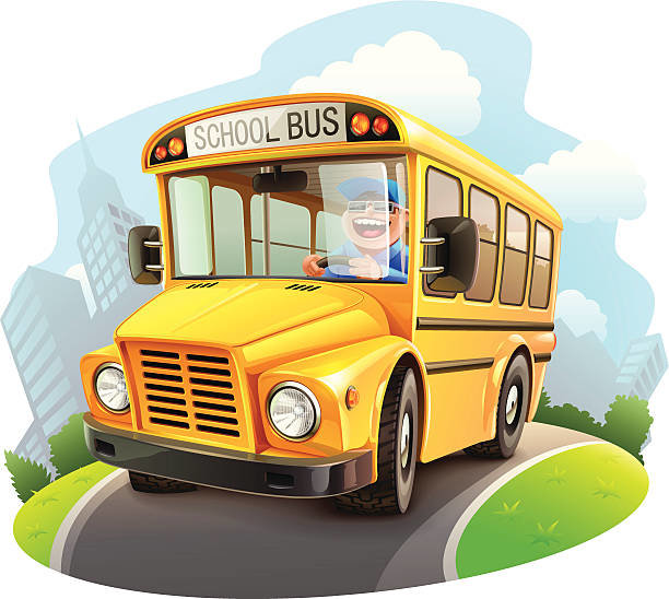 Funny school bus illustration